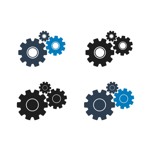 设置，齿轮图标设置。平面风格向量EPS。图片下载