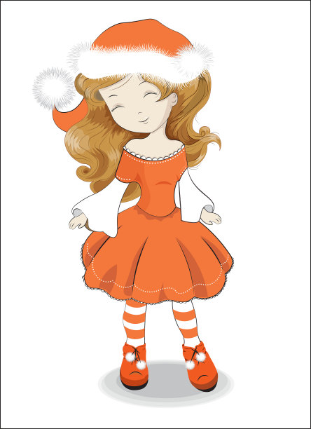 圣诞老人的女孩图片下载