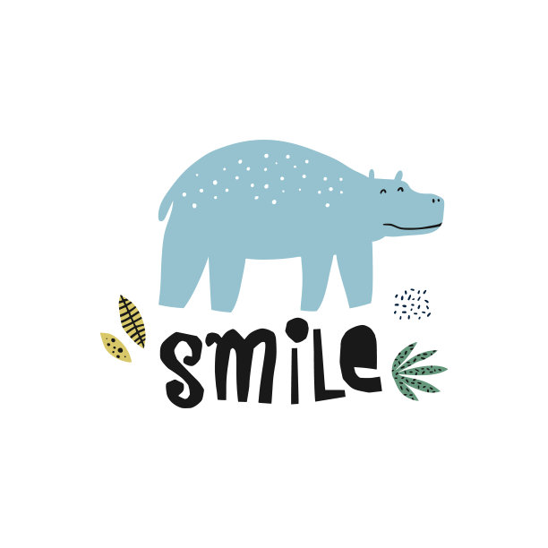 巨兽平面手绘插图图片下载