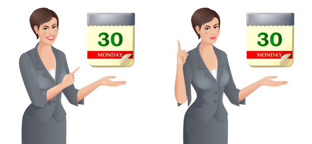 有日历的欧洲女商人图片下载