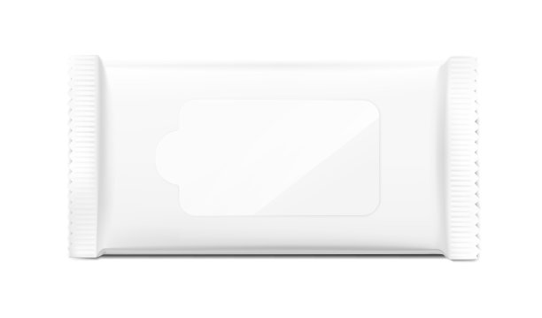 湿抹布流包与现实的透明阴影在白色的背景。图片下载