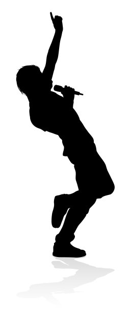 流行乡村歌手或摇滚明星剪影图片下载