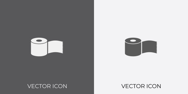 浅&深灰色图标的厕所或卫生纸卷的移动，软件和应用程序。Eps. 10。图片下载