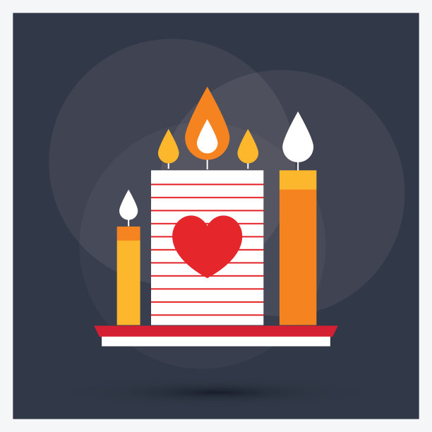 浪漫晚餐与蜡烛线图标图片下载