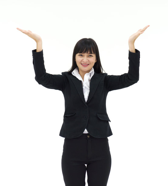 孤立的白人背景的亚洲年轻商务女性度假放松使用数字平板电脑和智能手机在线游戏和社交网络上的短信图片下载