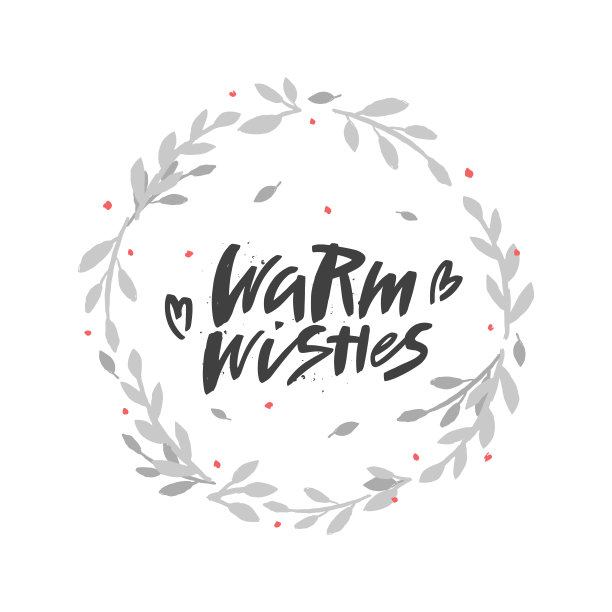 温馨的祝福矢刷在花圈里。手写圣诞印刷印刷传单，海报，卡片，横幅。手绘装饰设计元素。图片下载