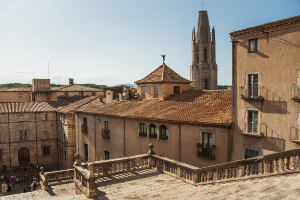 西班牙赫罗纳大教堂广场图片下载