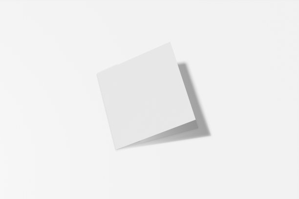 模型广场小册子，小册子，邀请孤立在白色背景与硬封面和现实的阴影。3 d渲染。图片下载