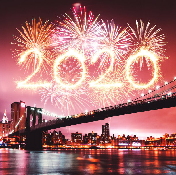 曼哈顿的除夕夜有烟花素材图片