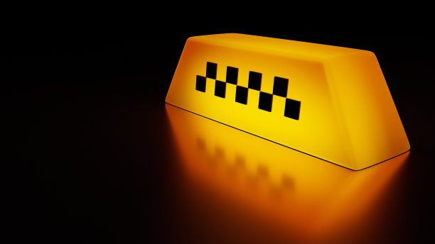 明亮的出租车的迹象。图片下载