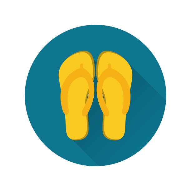 夏天的设计。凉鞋超过圆圈图标。矢量图形图片下载