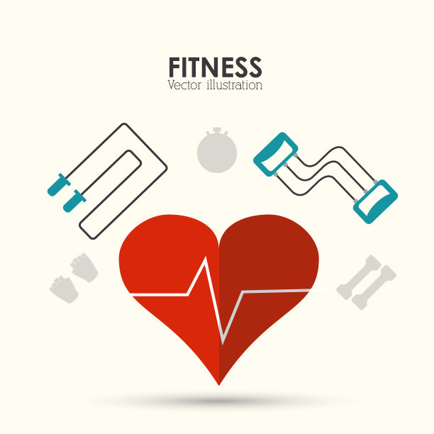 健身的设计。体育图标。平面插图，运动矢量图形图片下载