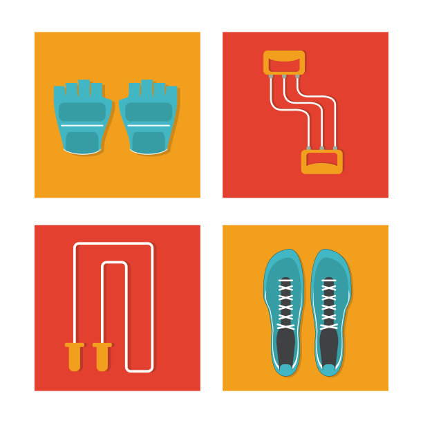 健身的设计。体育图标。平面插图，运动矢量图形图片下载