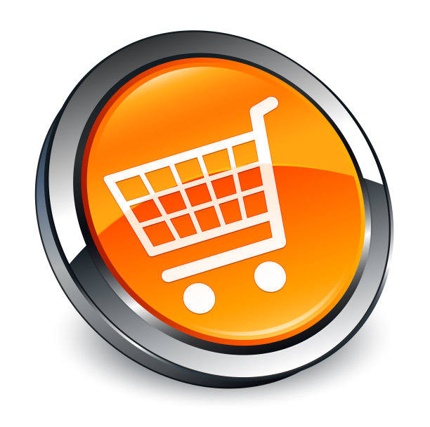 电子商务图标3d橙色圆形按钮图片下载