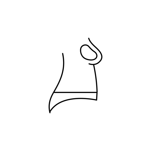 胸部硅胶线图标上的白色背景图片下载