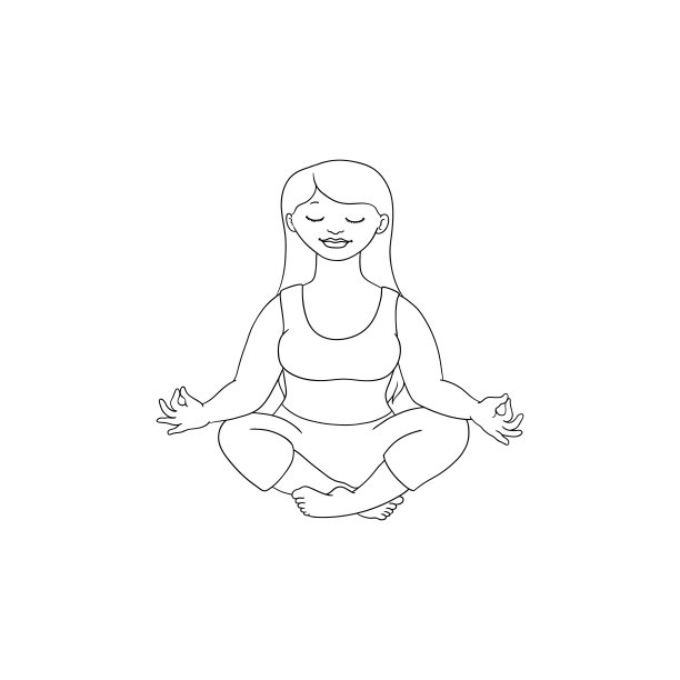 向量胖女人沉思图片下载