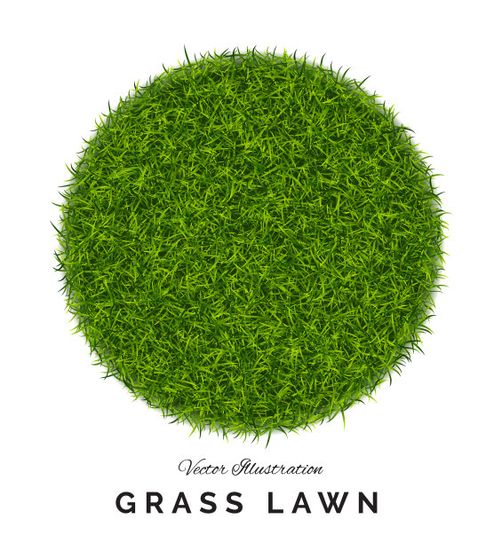 假绿草或人造草皮圆形背景隔离图片下载