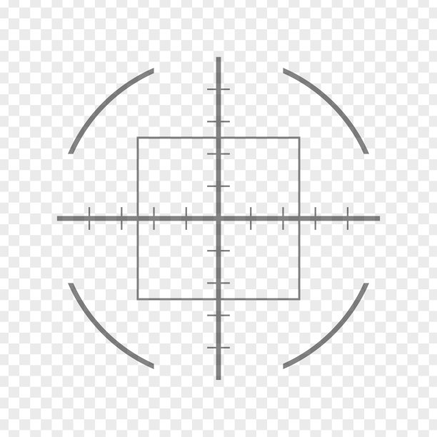 狙击步枪瞄准孤立的透明背景。十字瞄准目标选择目标图标。瞄准射击焦点光标。圆心标记定位。游戏瞄准瞄准点指针。矢量图图片下载