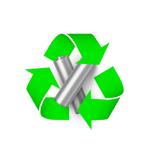 电池回收现实的矢量插图图片下载