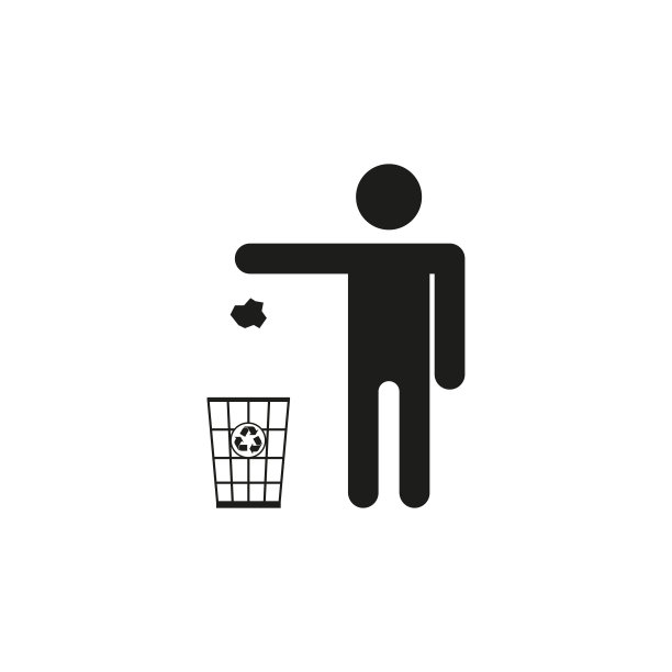 黑色图标和垃圾桶，矢量图片下载