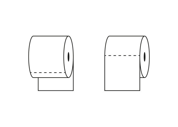 卫生纸卷纸轮廓图标，矢量图片下载
