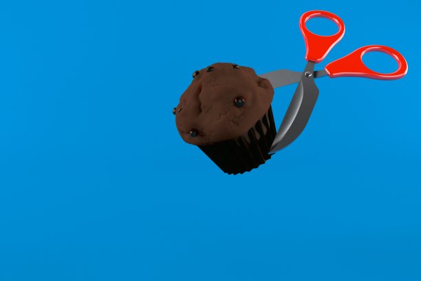 松饼用剪刀图片下载