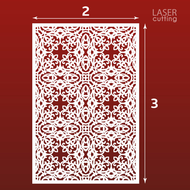 激光切割花纹装饰板模板。可用于模切。激光冲剪卡。婚礼请帖模板。内阁浮雕细工的屏幕。Lasercut金属面板。木雕。图片下载