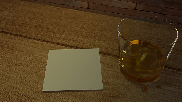 威士忌在玻璃低色调3d渲染图像。图片下载