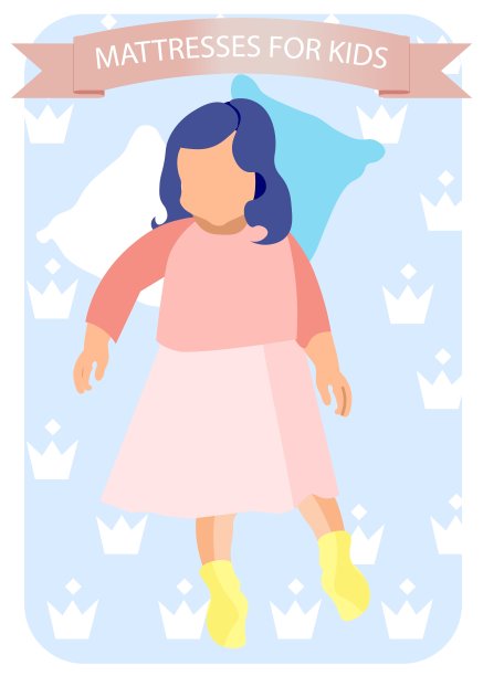 矢量海报模板的儿童床垫商店图片下载