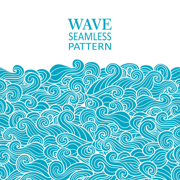 波浪无缝边框图案。可以像邀请卡设计一样使用。图片下载