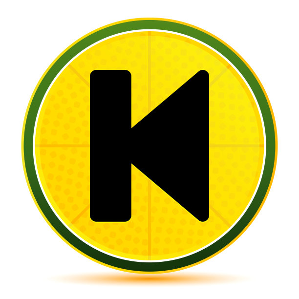 以前的轨道图标柠檬柠檬黄色圆形按钮插图图片下载