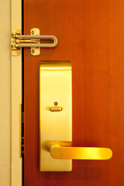 酒店房间的门把手图片下载