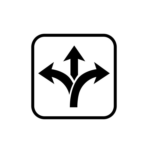 平面风格的三方向箭头。矢量插图。道路方向图标孤立图片下载