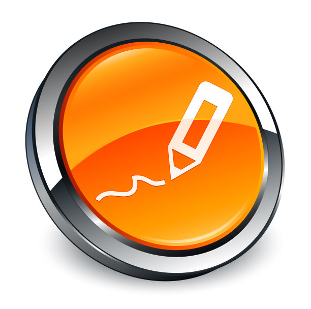 注册图标3d橙色圆形按钮图片下载