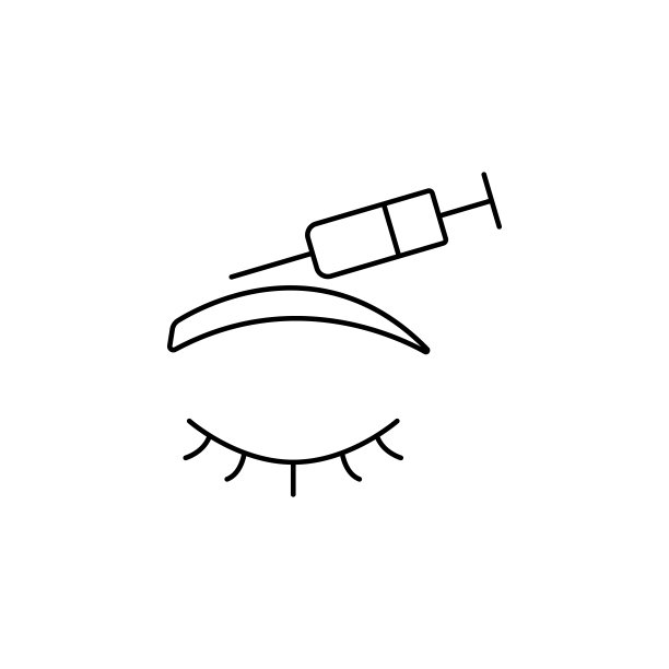 眼眉肉毒杆菌线图标上的白色背景图片下载