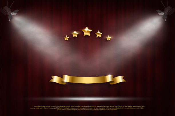 喜庆的暗红色窗帘逼真的豪华背景图片下载