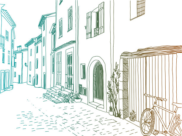 浪漫的普罗旺斯漂亮的老街图片下载