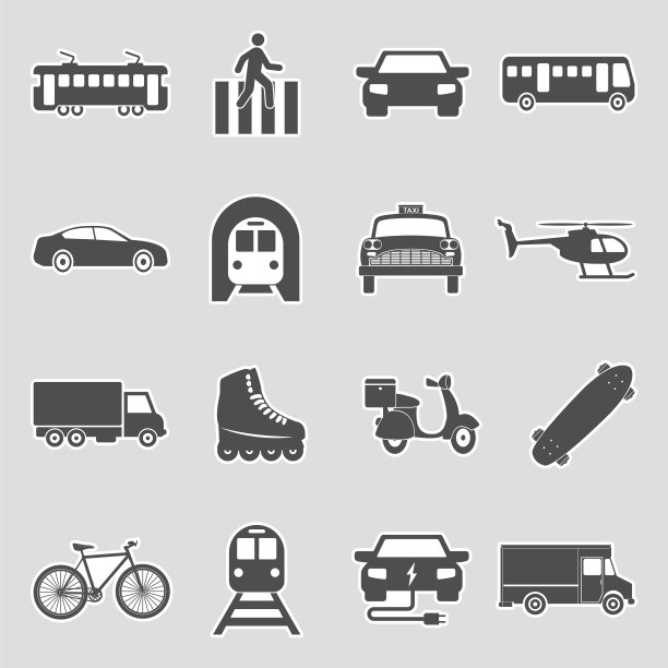 城市交通图标。贴纸设计。矢量插图。图片下载