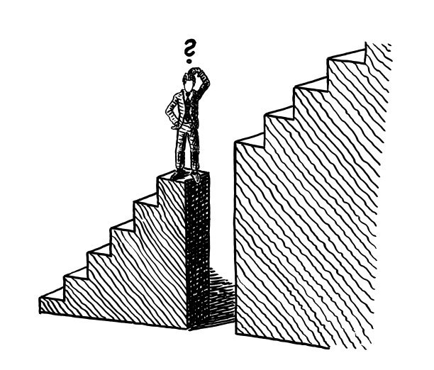 绘图人思考如何在步骤中克服差距图片下载