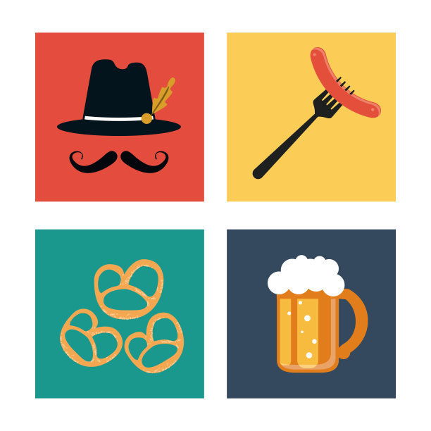 德国的设计。文化偶像。矢量图图片下载