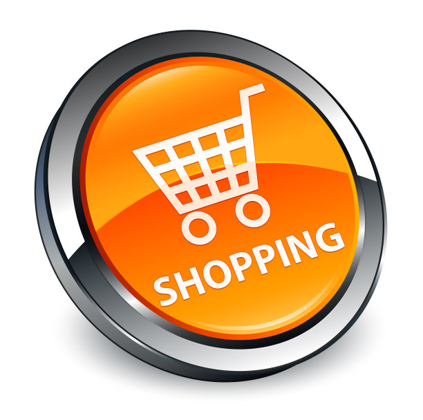 购物3d橙色圆形按钮图片下载