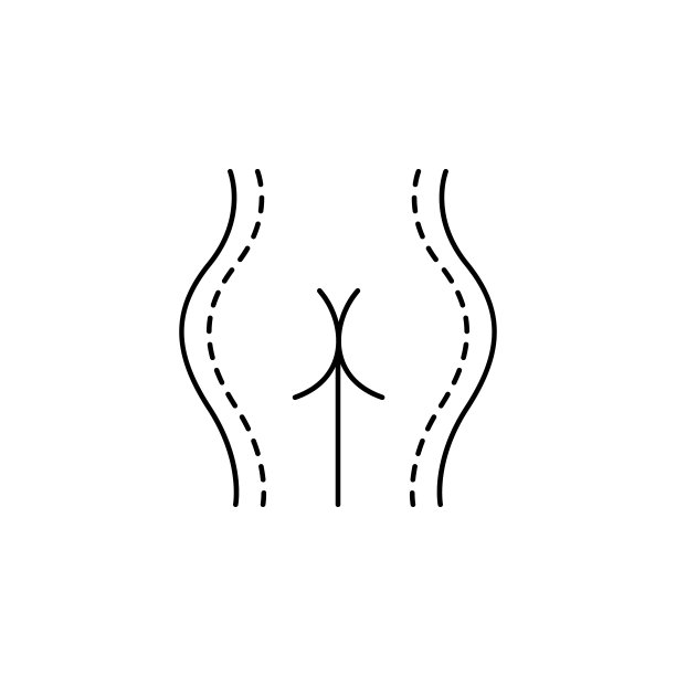 屁股线图标上的白色背景图片下载