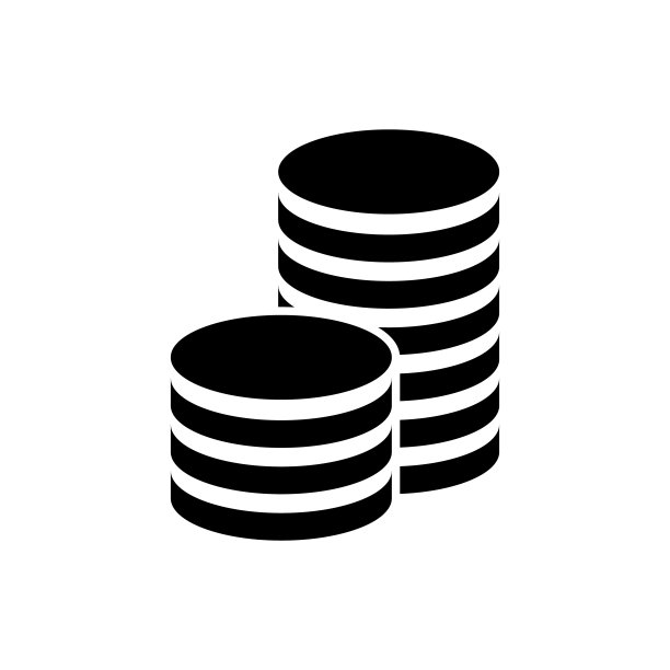 成堆的硬币图标，标志孤立在白色的背景图片下载