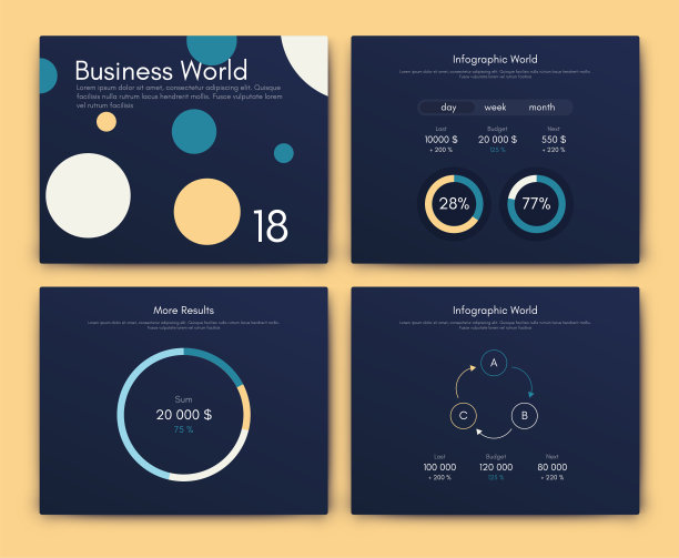 信息图矢量宣传册元素的商业插图图片下载