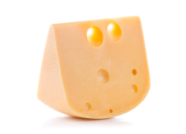 一块块美味的黄色奶酪孤立在白色背景上图片下载