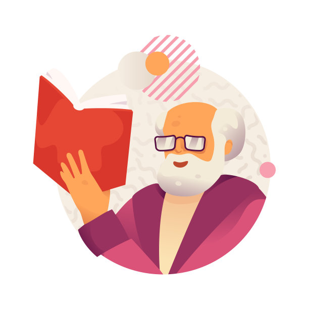 有书图标的资深男士图片下载