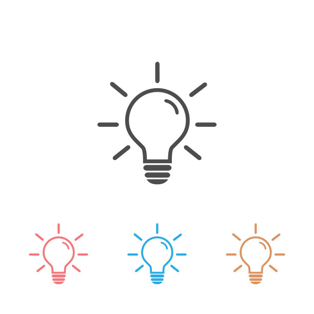 灯泡图标设置。矢量图图片下载