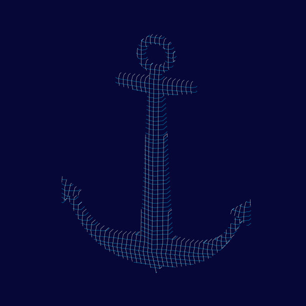 航海锚的尸体。矢量插图轮廓。图片下载