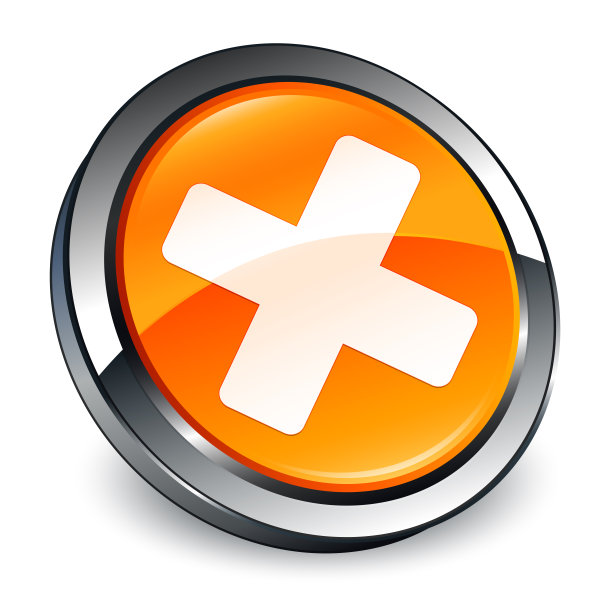 取消图标3d橙色圆形按钮图片下载