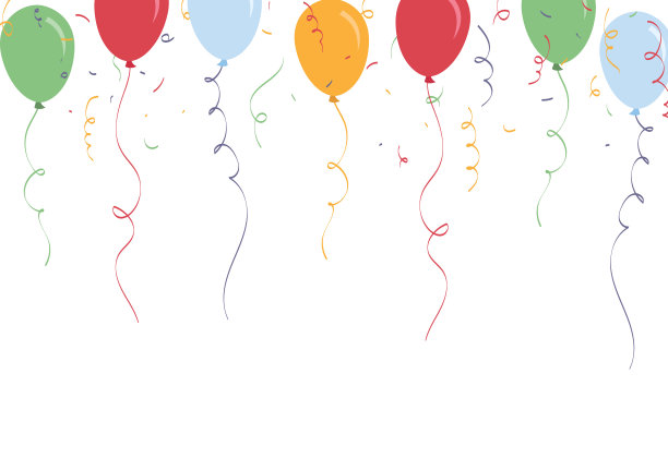 祝贺横幅上的五彩纸屑和气球图片下载